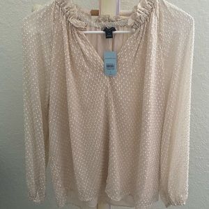 Ann Taylor Cream Blouse With Tags